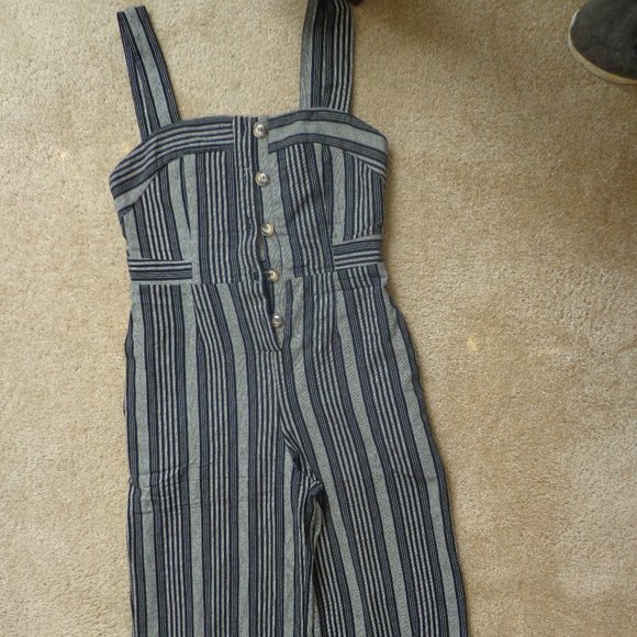 Jump Suit, Black & Grey Stripe by Fashion on Earth - Picture 1 of 6